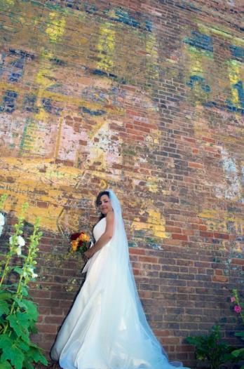 Edgy photo of Francie in the back-alley's of Downtown